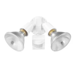 Globe Luminaire De Sécurité Câblé PAR à 2 lumières Avec Détecteur De Mouvement 110°, Blanc