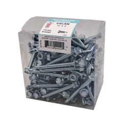 Vis Autoperceuse à Tête Hexagonale Plaquée Zinc "Tek" Pour Le Métal, #12-14 X 2" (100 Unités)