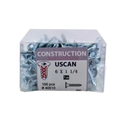 Vis Plaquée Zinc Pour Cloisons Sèches "Tek" Type S-12, #6 x 1-1/4" (100 Unités)