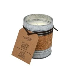 Bougie En Pot De Conserve, Fleur De Basilic