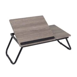 Plateau à Lit Ajustable Au Fini Bois Gris, 22" X 13" X 9"