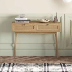 Table Console D'aspect Bois Naturel, 39,5'' X 12'' X 31,5''