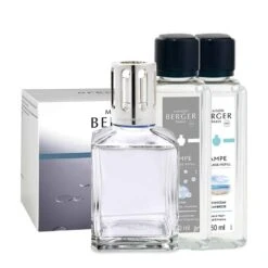 Ensemble D'une Lampe Aromatique Carrée Avec 2 Parfums, Neutre Et Vent D’océan