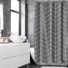 Rideau De Douche Tissé Avec Un Motif Imprimé De Chevrons, 70'' X 72''