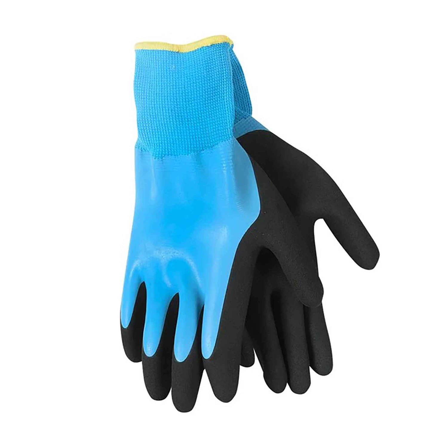Gants De Travail Imperméables Entièrement Recouverts De Caoutchouc, Grand 3 Gants De Travail Imperméables Entièrement Recouverts De Caoutchouc, Grand