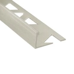 Bordure De Carrelage Plate Argent Satiné Anodisé, 1/2" X 8'