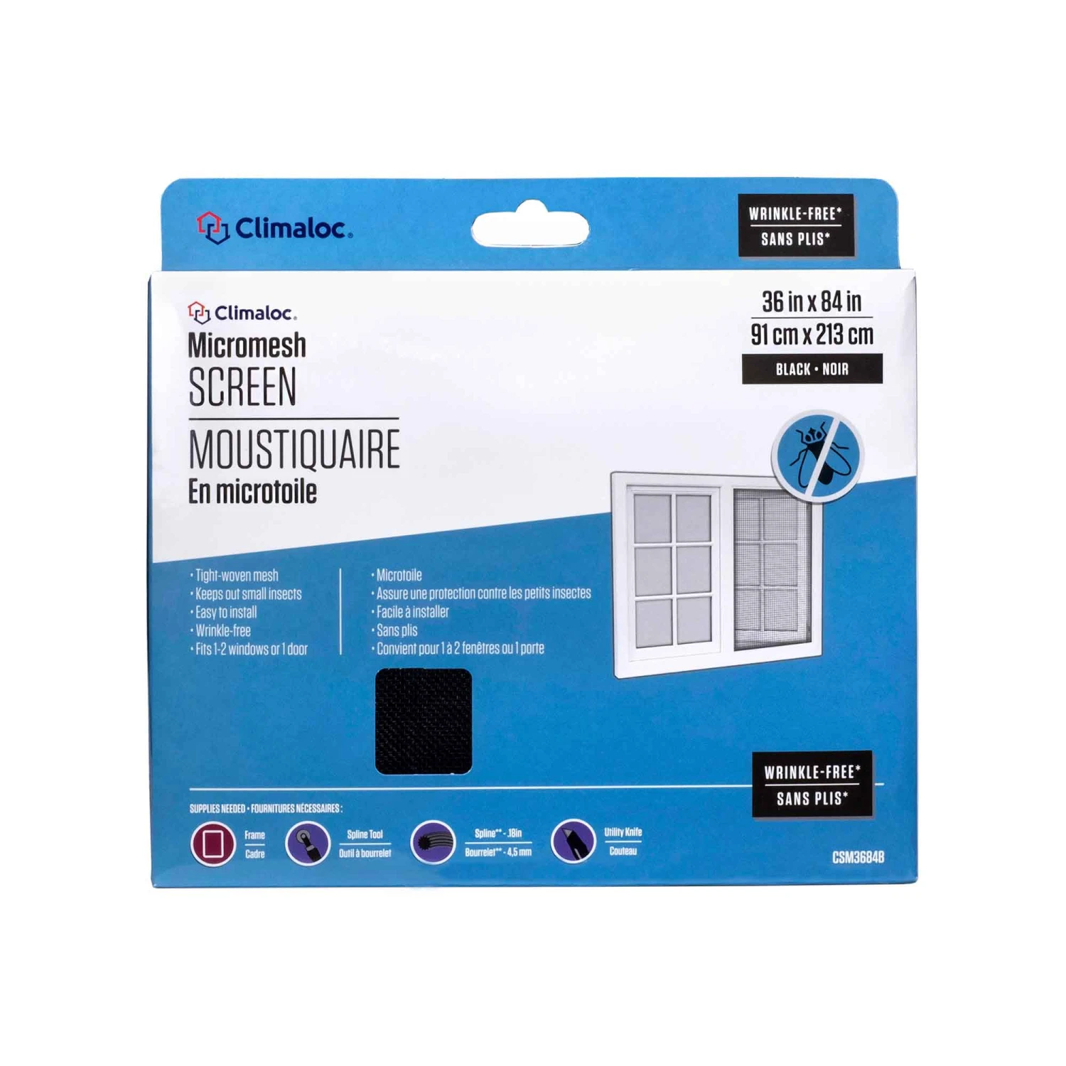 Moustiquaire En Microtoile De 36" X 84", Noire 3 Moustiquaire En Microtoile De 36" X 84", Noire