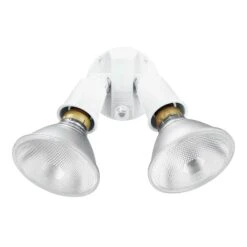 Globe Luminaire De Sécurité Du Crépuscule à L’aube Câblé PAR à 2 lumières, Blanc