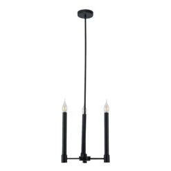 Luminaire Suspendu Noir à 3 Lumières De La Collection Toscana, 13" X 13,8"