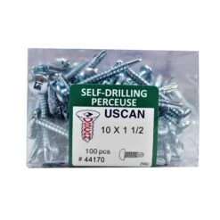 Vis Autoperceuse à Tête Ronde Plaquée Zinc "Tek" Pour Le Métal, #10-16 X 1-1/2" (100 Unités)