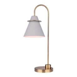 Canarm Lampe De Table Talia à 1 Lumière Avec Abat-jour Gris, Or
