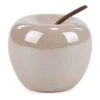 Décoration De Pomme En Céramique Grise, 3,5" X 3,5"