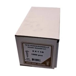Vis à Tête Ronde Avec Rondelle Intégrée Plaquée Zinc, #8 x 1-1/8" (1 000 Unités)