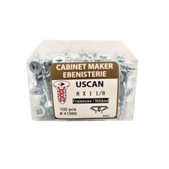 Vis Autofraiseuse à Tête Plate Plaquée Zinc Pour Particule, #8 x 1-1/8" (100 Unités)