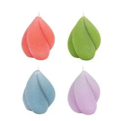 Chandelle Striée En Forme De Goutte D'eau, 4,3'' (choix Entre 4 Couleurs)