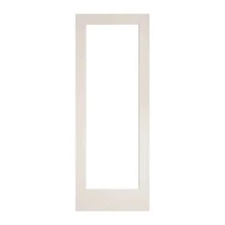 METRIE Porte Française De Style Shaker à 1 Verre Clair Avec Apprêt Blanc, 24'' X 80''