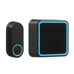 Ensemble D'une Sonnette Et D'un Carillon Sans Fil, Noir