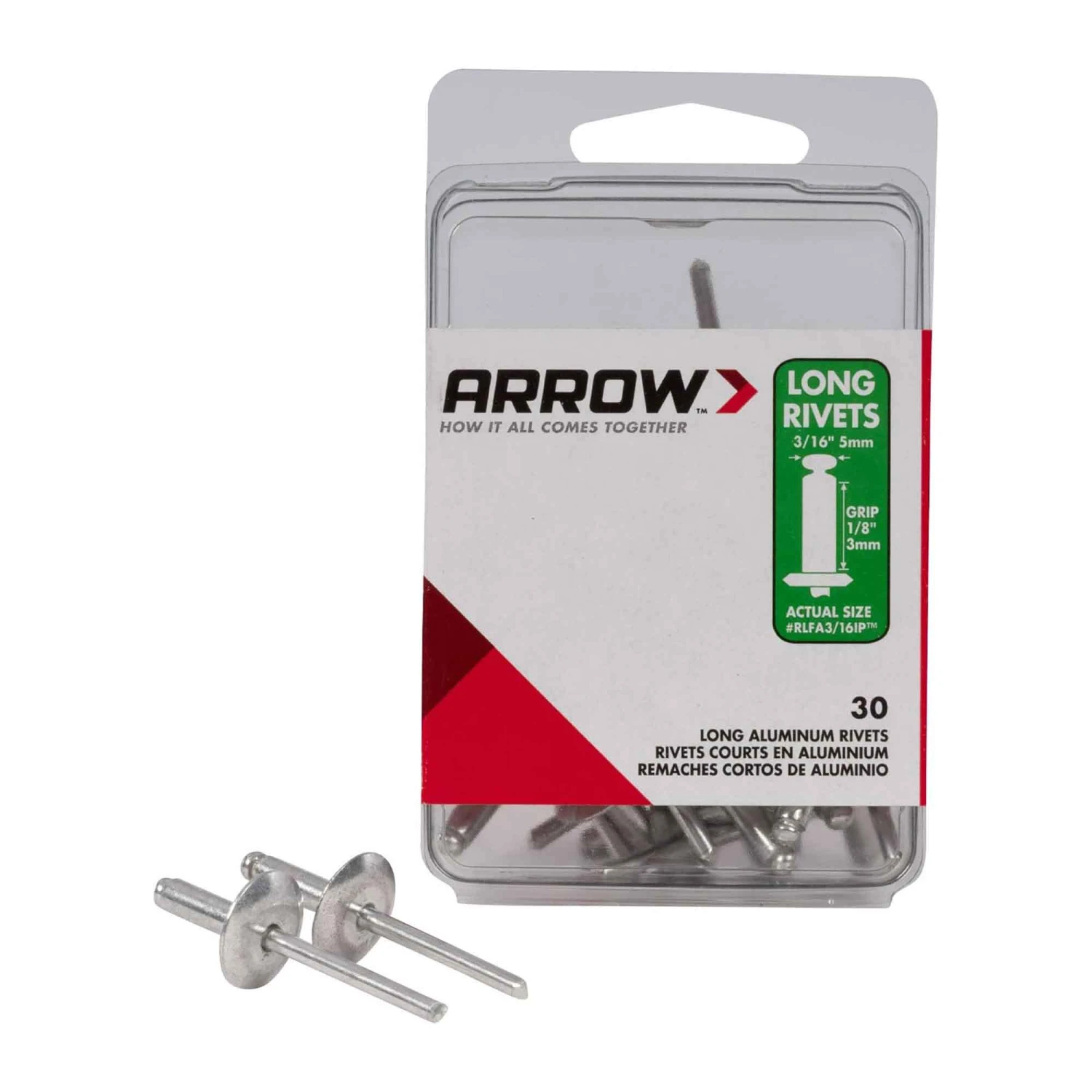 Arrow Rivet Large De 3/16" En Aluminium, 30 unités 3 Arrow Rivet Large De 3/16" En Aluminium, 30 unités