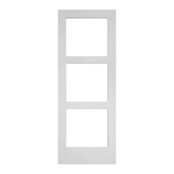 METRIE Porte Française De Style Shaker à 3 Verres Clairs Avec Apprêt Blanc, 24'' X 80''