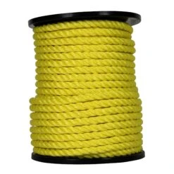 Corde à 3 torons Torsadés En Polypropylène Jaune, 5/8" X 200' (vendue Au Pied Linéaire)