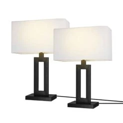 Globe Lampe De Table D'Alessio En Métal En Noir Mat, 20" (2 Unités)