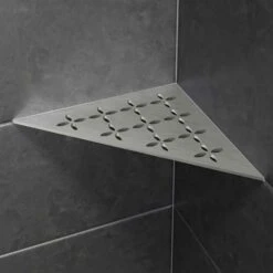 Étagère De Coin Pour Douche Au Design Floral, Triangulaire