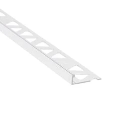 Bordure De Carrelage Plate En Aluminium Anodisé Blanc, 5/16" X 8'