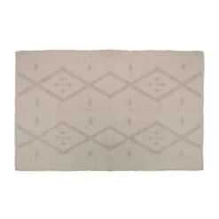 Grand Tapis Beige Avec Motif Bouclé, 72" X 48"