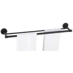 Barre Porte-serviettes Double Noire Mate, 18''
