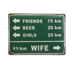 Enseigne Murale D’autoroute Avec Inscriptions Humoristiques En Anglais, 16'' X 12''