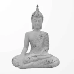 Statue De Bouddha En Méditation, 9" X 5-1/2" X 12-1/2"