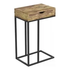 Table D’appoint En Forme De ''C’’ En Bois Récupérer Avec Structure Métallique Noire Et 1 tiroir, 16" X 11" X 25" -GAGNON Quincaillerie 1ba1386324129dc5c1e107c6e622108dcbfb1d71 66062994 001 0231079a 2b92 4f47 8315 155fc6c8d5a9