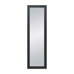 Long Miroir De 12" X 48" Avec Bordure, Noir