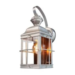 Luminaire Mural D’extérieur à 1 lumière Avec Détecteur De Mouvement, Nickel Brossé