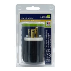 Prise Verrouillable En Nylon De 30 A / 125 V De Qualité Industrielle, Noir Et Blanc