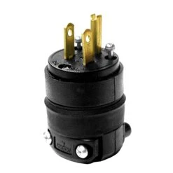 Fiche En Caoutchouc De 15 A / 125 V, Noir