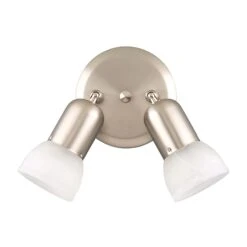 Canarm Luminaire Jasper à 2 Têtes Sur Plaque, étain Brossé