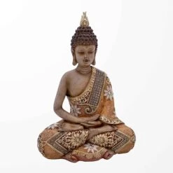 Statuette De Bouddha En Pose De Dhyanna, 8'' X 4-1/2'' X 11-1/2''