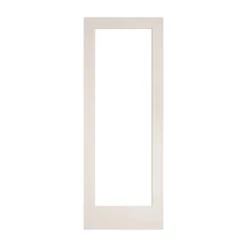 METRIE Porte Française De Style Shaker à 1 Verre Clair Avec Apprêt Blanc, 32'' X 80''