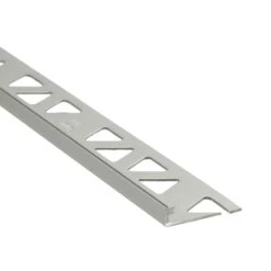 Bordure De Carrelage Plate Argent Satiné Anodisé, 1/4" X 8'