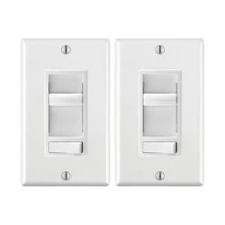 Gradateur DEL à Réglages Coulissants En Thermoplastique Blanc, 600 W / 120 V (paquet De 2)