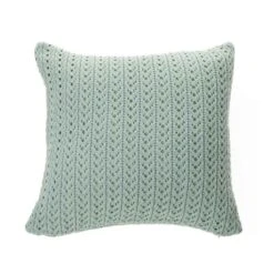 Coussin Décoratif Naja En Tricot De 18" X 18", Vert Sauge