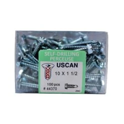 Vis Autoperceuse à Tête Hexagonale Plaquée Zinc "Tek" Pour Le Métal, #10-16 X 1-1/2" (100 Unités)