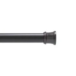 Tringle à Rideaux Extensible Avec Embouts Ronds, Noir (41" à 76")