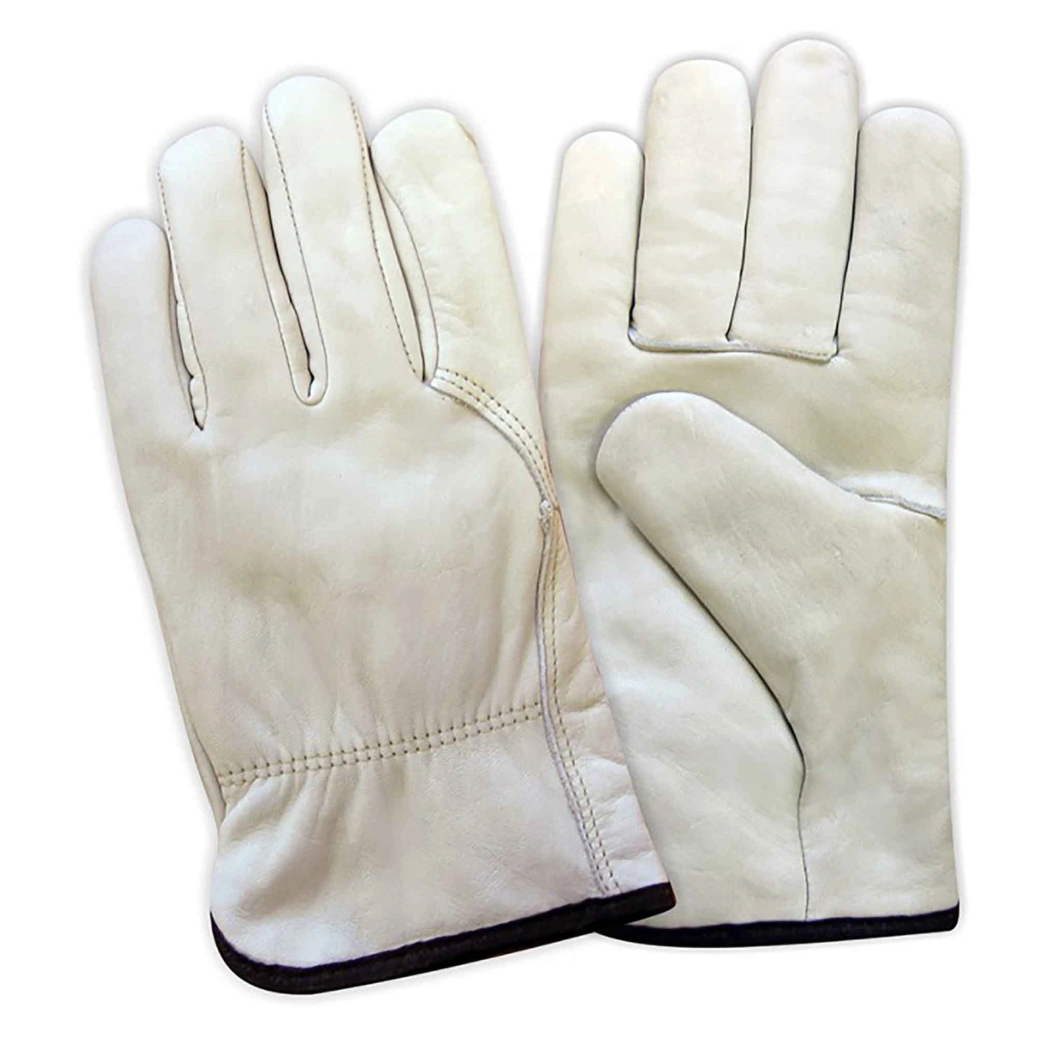 Gants En Cuir Pleine Fleur De Type Conducteur, T-grand (blanc) 3 Gants En Cuir Pleine Fleur De Type Conducteur, T-grand (blanc)