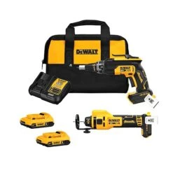 DeWALT Ensemble D'une Visseuse Sans Balai Et D'une Découpeuse Pour Cloisons Sèches, 2 Batteries 20 V Max XR Incluses