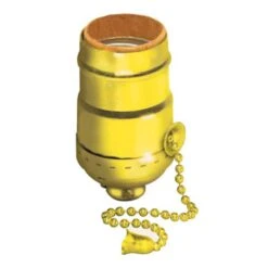 Douille Pour Lampe Incandescente à Culot Moyen Avec Chaîne De Traction, Laiton