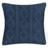 Coussin En Jacquard Sherpa De 17" X 17", Denim Foncé