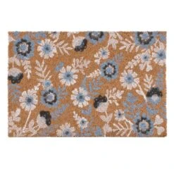 Tapis Coco Avec Motif Floral, 16" X 24"