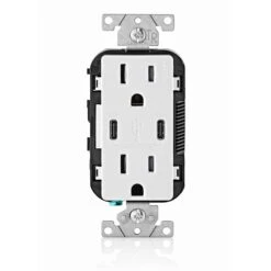Prise Avec Chargeurs USB Double De Type-C De 30 W, Blanc